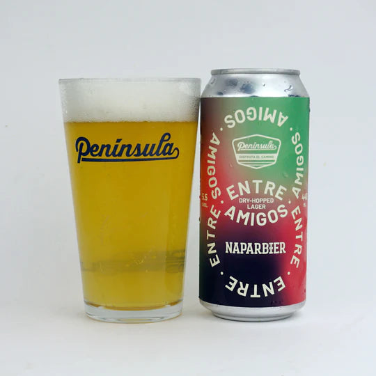 Península Entre Amigos con Naparbier Dry Hopped Lager 44cl - Beer Sapiens