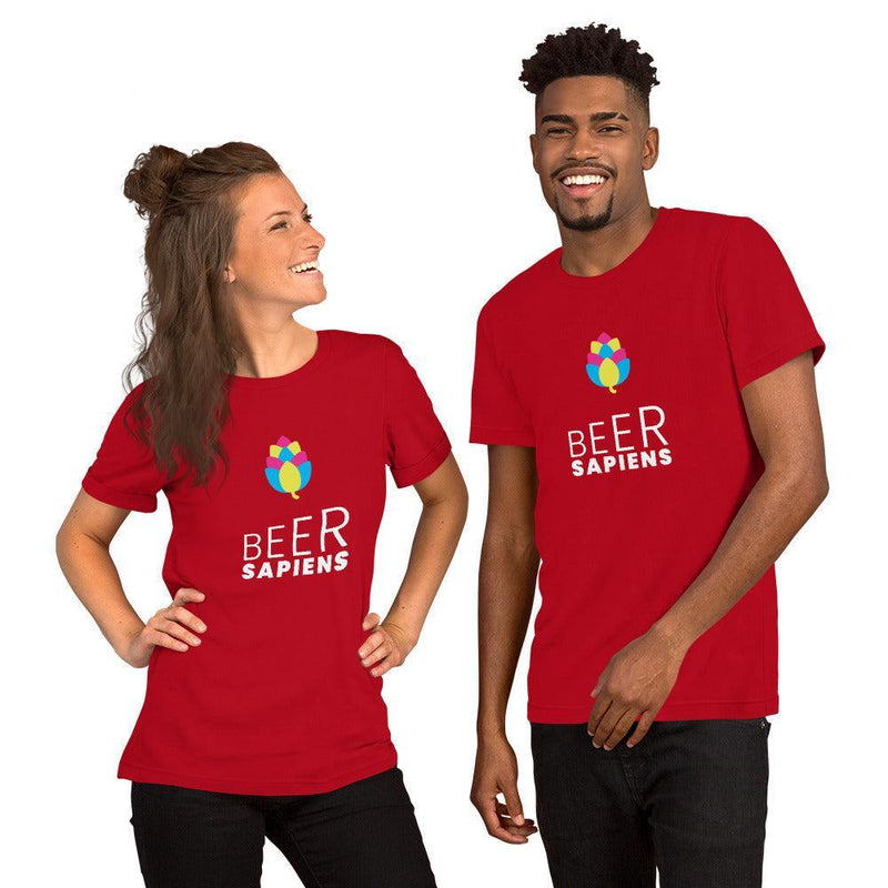 Camiseta Unisex "Beer Sapiens" azul oscuro, negra, roja o verde - Beer Sapiens