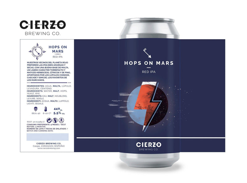Cierzo Brewing Hops On Mars Red IPA 44cl - Beer Sapiens