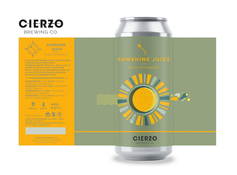 Cierzo Brewing Sunshine Juice Sour con Mango 44cl - Beer Sapiens
